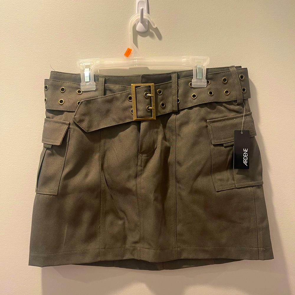 ARDENE army green mini skirt, size S.